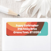 Groovy Moderne Retro Kleurrijke Curves Vet Vriende Etiket (Insitu)