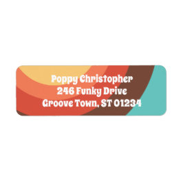 Groovy Moderne Retro Kleurrijke Curves Vet Vriende Etiket