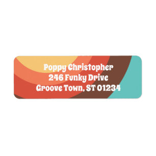 Groovy Moderne Retro Kleurrijke Curves Vet Vriende Etiket