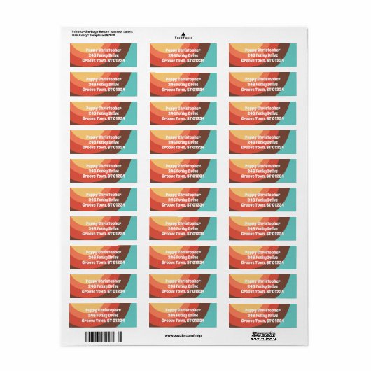 Groovy Moderne Retro Kleurrijke Curves Vet Vriende Etiket (Full Sheet)