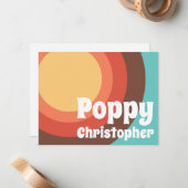 Groovy Moderne Retro Kleurrijke Curves Vet Vriende Notitiekaartje (Voorkant / Achterkant in situ)