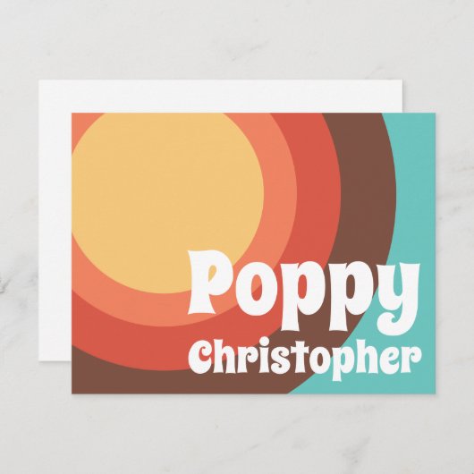 Groovy Moderne Retro Kleurrijke Curves Vet Vriende Notitiekaartje (Voorkant / Achterkant)