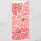 Groovy moderne roze madeliefje bruiloft menu (Achterkant)