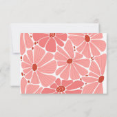 Groovy moderne roze madeliefje bruiloft RSVP kaartje (Achterkant)