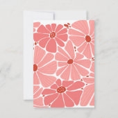 Groovy moderne roze madeliefje bruiloft RSVP kaartje (Achterkant)