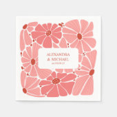 Groovy moderne roze madeliefje bruiloft servet (Voorkant)