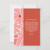 Groovy moderne roze madeliefje trouwfoto bedankkaart (Achterkant)