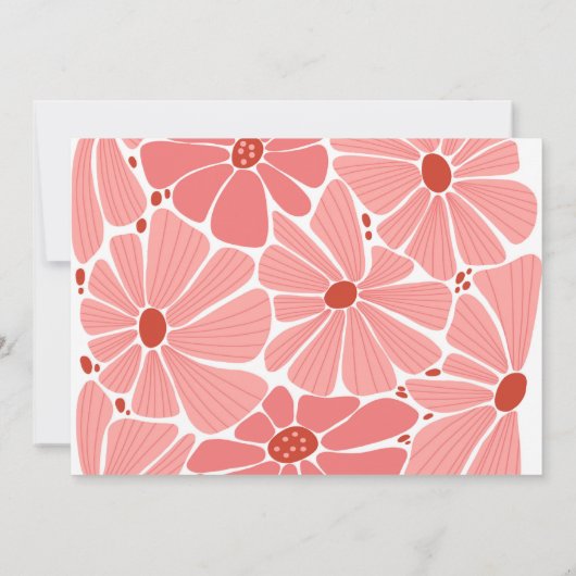 Groovy moderne roze madeliefje trouwfoto save the date (Achterkant)