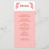 Groovy moderne roze madeliefjes bruiloft menu (Voorkant)