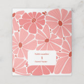 Groovy moderne roze madeliefjes bruiloft plaatskaartje (Buitenkant ongevouwen)