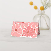 Groovy moderne roze madeliefjes bruiloft plaatskaartje (Achterkant)