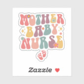 Groovy Moeder Baby Verpleegkundige, Postpartum Ver Sticker (Vel)