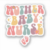 Groovy Moeder Baby Verpleegkundige, Postpartum Ver Sticker (Voorkant)