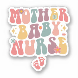 Groovy Moeder Baby Verpleegkundige, Postpartum Ver Sticker