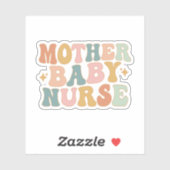 Groovy Moeder Baby Zuster Gift, Postpartum Zurse Sticker (Vel)