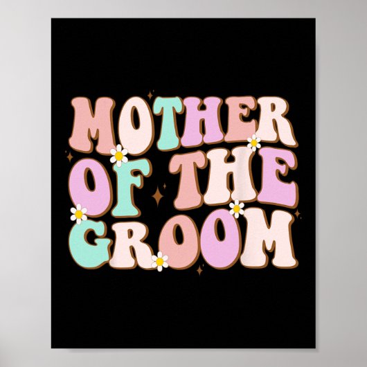 Groovy moeder van de bruidegom bruiloft douche van poster (Voorkant)