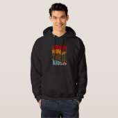 Groovy moeder van drie kinderen retro golvende 70s hoodie (Voorkant volledig)