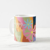 Groovy Moederdag Flowers Lijst Foto Koffiemok (Voorkant links)