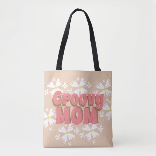 Groovy Moederdag mam Daisy Canvas tas (Voorkant)