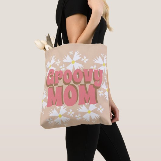 Groovy Moederdag mam Daisy Canvas tas (Dichtbij)