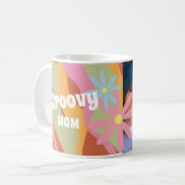 Groovy Moederdag Moeder Bloemen Frame Foto Koffiemok (Voorkant links)