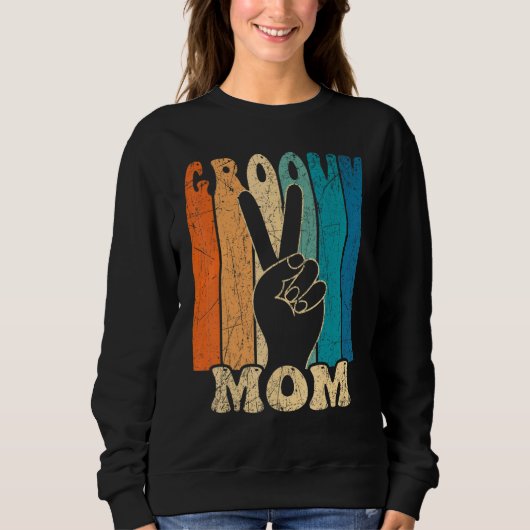 Groovy Mom 70s Aesthetic Nostalgia 1970's Retro Mo Trui (Voorkant)