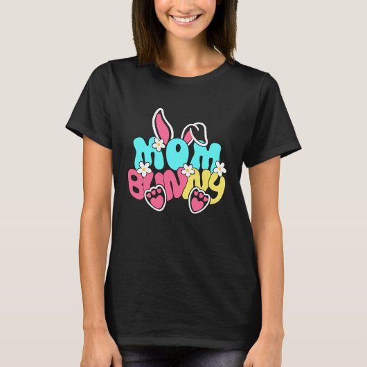 Groovy Mom Bunny  Happy Easter Mother's Day 2023 T-shirt (Voorkant)