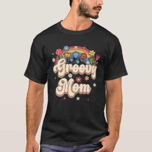 Groovy Mom Retro Hippie Vredesteken Bloemen Moeder T-shirt
