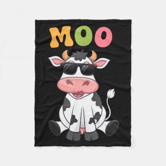 Groovy Moo Cow - Funny Farmer Cow Men Women Kids B Fleece Deken (Voorkant)