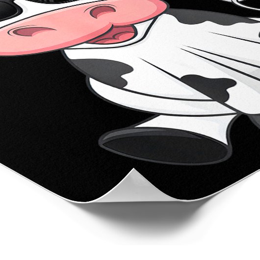 Groovy Moo Cow - Funny Farmer Cow Men Women Kids B Poster (Hoek)