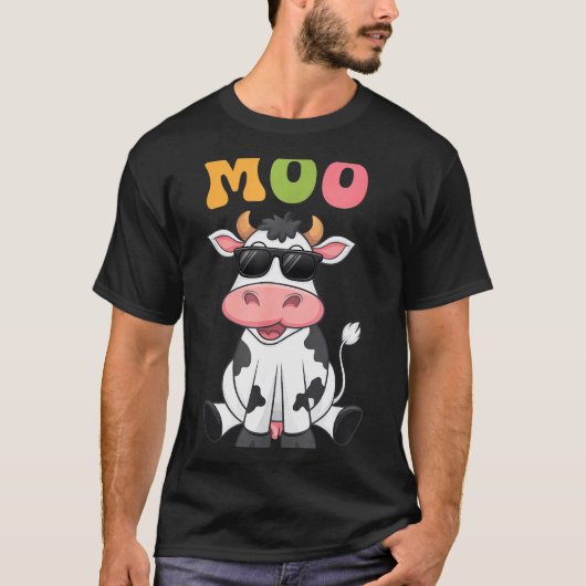 Groovy Moo Cow - Funny Farmer Cow Men Women Kids B T-shirt (Voorkant)