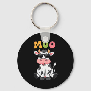 Groovy Moo Cow - Grappige Boer Koe Mensen Vrouwen Sleutelhanger