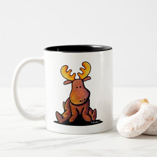 Groovy Moose Two-Tone Coffee Mok (Met donut)