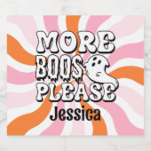 Groovy "More Boos"  Sparkling Wijnetiket (Enkel label)