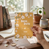 Groovy Mosterd Bloemige Saven the Date Save The Date