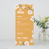 Groovy Mosterd Floral Wedding Menu (Staand voorkant)