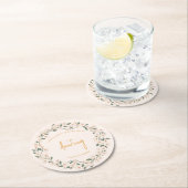 Groovy Mosterd Floral Wedding Ronde Kartonnen Onderzetter (Insitu)