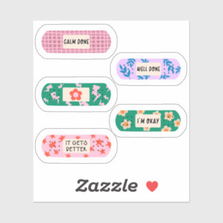 Groovy Motivatie pleister – Retro Healing Vibes Sticker