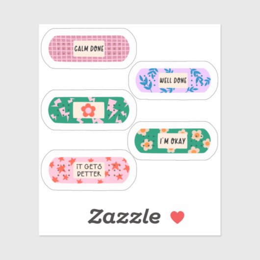 Groovy Motivatie pleister – Retro Healing Vibes Sticker (Vel)