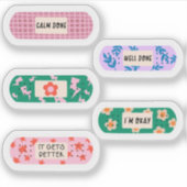 Groovy Motivatie pleister – Retro Healing Vibes Sticker (Voorkant)