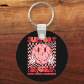 Groovy Motivational Support Squad Bloedkanker Awa Sleutelhanger (Voorkant)