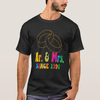 Groovy Mr & Mrs. sinds 1994 Wedding Jubileum Mat. T-shirt