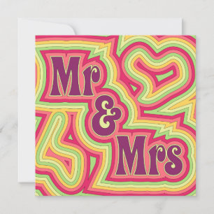 Groovy Mr & Mrs uitnodiging/aankondiging Kaart