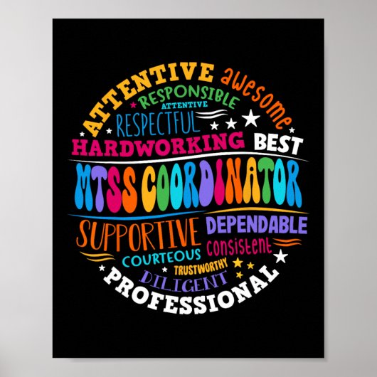Groovy Mtss Coordinator School Counselor School Ps Poster (Voorkant)