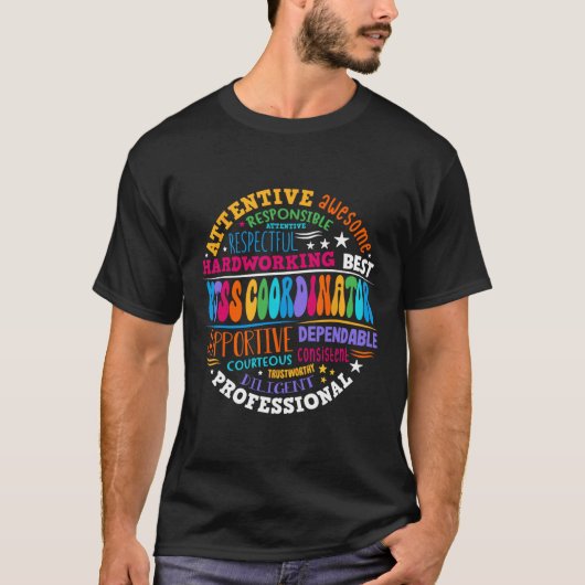 Groovy MTSS-coördinator School Counselor School Ps T-shirt (Voorkant)