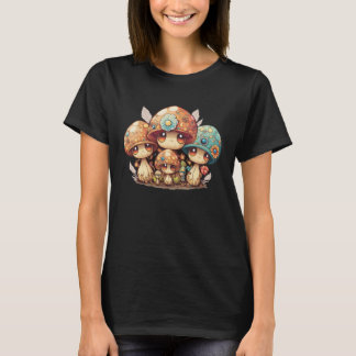Groovy Mushroom 70 s Hippy Colorful Graphic Womens T-shirt