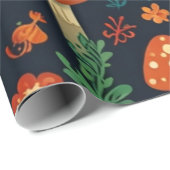 Groovy Mushroom & Flower Pattern Cadeaupapier (Rol Hoek)