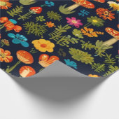 Groovy Mushroom & Flower Pattern Cadeaupapier (Hoek)