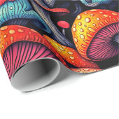 Groovy Mushroom Retro Wrapping Paper Cadeaupapier (Rol Hoek)