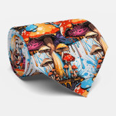 Groovy Mushroom Stropdas - Waar kunst ontmoet eleg (Opgerold)